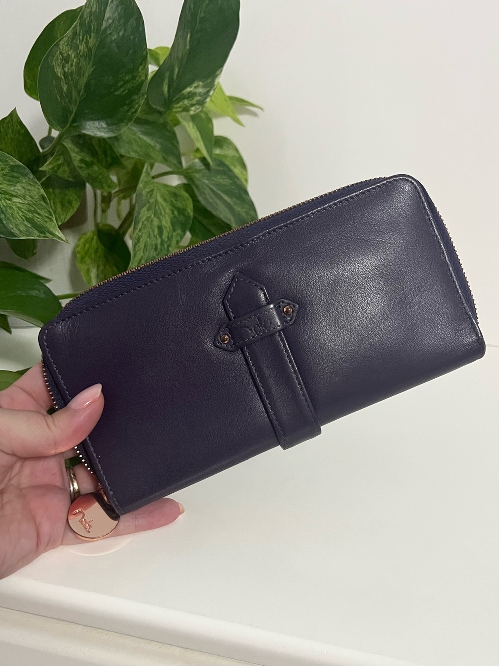 Genuine Italian Leather Wallet, Fall, Purple, Nola